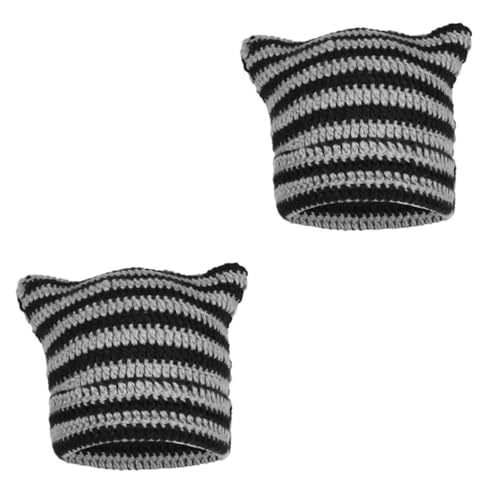 Bonnet chat tricoté VALICLUD 2 pièces chapeau thermique femme design original