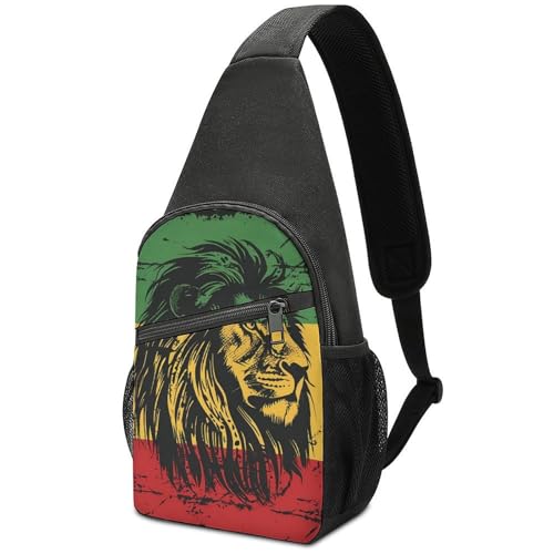 Lion Reggae Jamaica Crossbody Bags for Women Men Sling Bag Bakpack Shoulder Bag Travel Hiking Daypack
