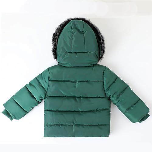 Winter Puffer Jacket for Toddler Girls Faux Fur Trim Hood Long Sleeve Zip Button Closure Coat Baby Boys Warm Outerwear2