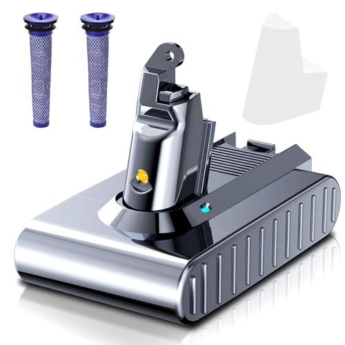 Upgraded 7000mAh 21.6V Replacement for Dyson V6 Battery 6 Cell Compatible with Dyson V6 Animal V6 Absolute/Motorhead/Fluffy SV03 SV04 SV05 SV06 SV07 SV09 VTC4 DC58 DC59 DC61 DC62 DC72 Vacuum Cleaner