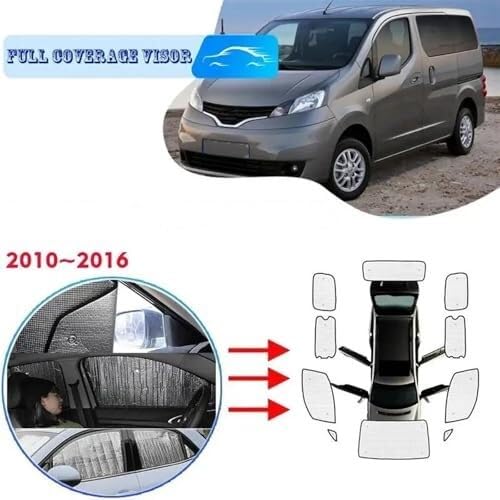 Tendine Tendine parasole anti-UV per Nissan per NV200, Evalia, Vanette 2010-2016, copertura totale(Rear sunshades)