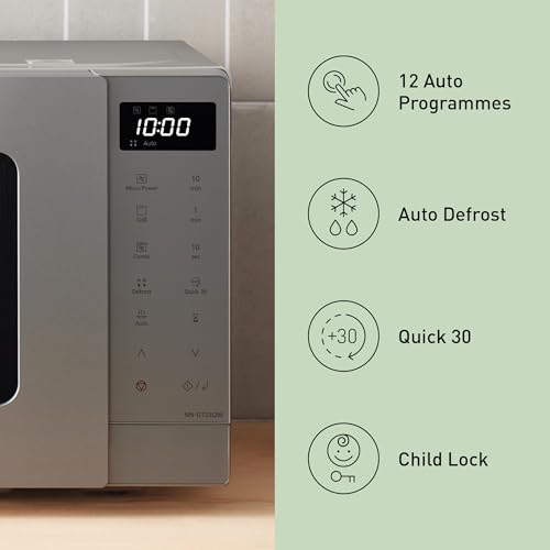 Four micro-ondes Panasonic argent avec 9 programmes auto