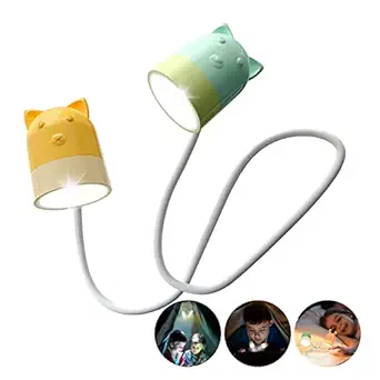 NMFIN Kids Reading Light,Cute Book Lights for Reading in Bed,LED Neck Reading Light Bendable Headboard Light for Readers,Knitting,Needlework,Camping,Headboard Clip on Lamps Booklight