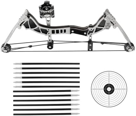 Mini Compound Bow and Arrows Set Mini Archery Bow Set Mini Compound Bow Mini Hunting Bow RH/LH for Hunting Shooting Practice