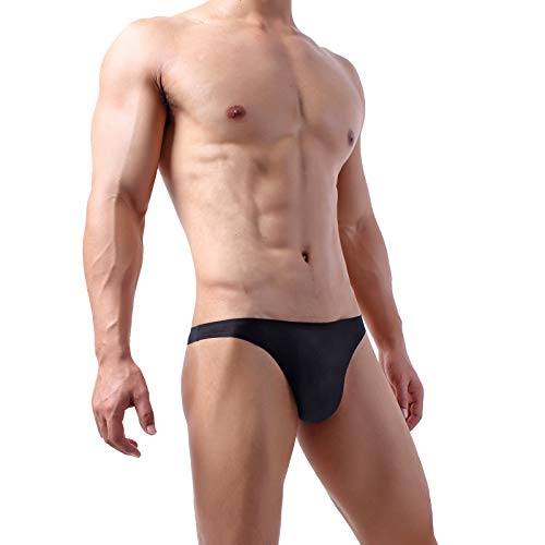 Yoobng Sexy Men's Underwear Modal G-String Thongs Bulge Pouch Jockstrap T-Back Strings (X-Large, G-String Thong#3Pcs/Black+White+Green) #TOP3