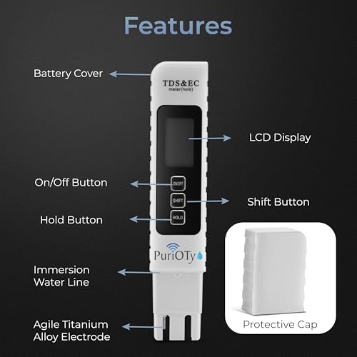 Image of Digital TDS Meter for Water Testing | Accurate TDS, EC & Temperature Tester | Water Quality Tester for RO Water Purifier, Drinking Water, Aquarium & Hydroponics | Extra Battery Included