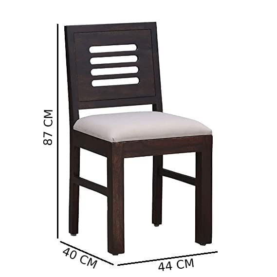 Image of Furniture Sheesham Wood Dining Chair Multipurpose Dining Room Furniture | Wooden Cushion Chair for Living Room Study Room Home and Office (Set of 4, Chestnut Finish) | 1 Year Warranty