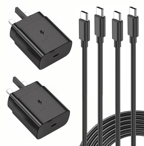 Samsung Super Fast Charger 2.0,45W 2 Pack USB Type C Charging Cable and Plug Charge for Galaxy S25/S24/S24+/S23 Ultra/S23+/S22 Ultra /S22+/S20 Ultra/A25/A16/A15/A05/A05S/A34/A35/A54/A55/Tab S9 S8 S7