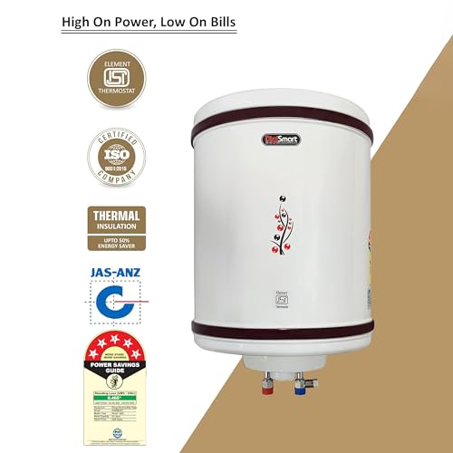 Image of DIGISMART 25L Storage Water Heater Hotline | 2000W | BEE 5 Star Rated | Anti-Rust Metal Body | Heavy Duty ISI Heating Element | Adjustable Thermostat | Free Installation Kit | 3 Year Warranty | Ivory