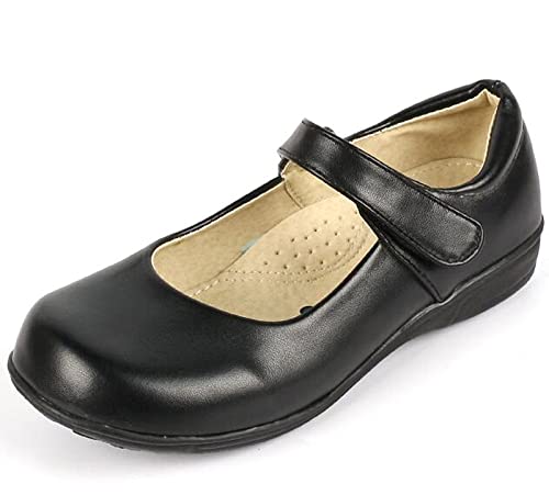 DADAWEN Girl's Strap School Uniform Dress Shoe Mary Jane Flat (Toddler/Little Kid/Big Kid)