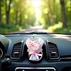 Pink Mini Dried Flowers Bouquet for Car Air Vent Clips, Car Air Outlet Perfume Decoration, Dried Flower For and Household Decoration FlowerVent Clips Air Fresheners Interior Accessories #2