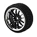Shaluoman 1/10 RC Tires and Wheels Set, 12mm Hex Hub Wheel Rims RC Tires (65mm Diameter), 12-Spoke Plating Soft Rubber Tires for 1:10 On Road Touring Car Black