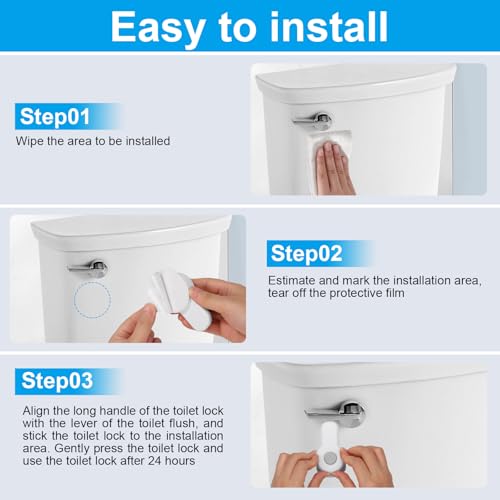Image of Toilet Locks Baby Proof, Toilet Flush Locks Baby Proof Child Toddlers, Round Cover Childproof Lock for Bathroom Restroom Washroom Lavatory, Easy Installation Baby Safety Lock with 3M Adhesive(1Pack)