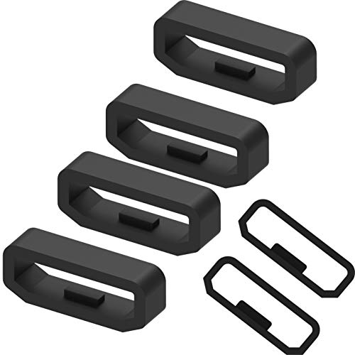 RuenTech Anillo de cierre de banda compatible con Garmin Vivosmart hr/Vivosmart hr +/Vivosport/Vivofit2/Vivoactive 4s/Vivomove 3s Smartwatch Pulsera Accesorios Loop Hoop Keeper 6 Pack