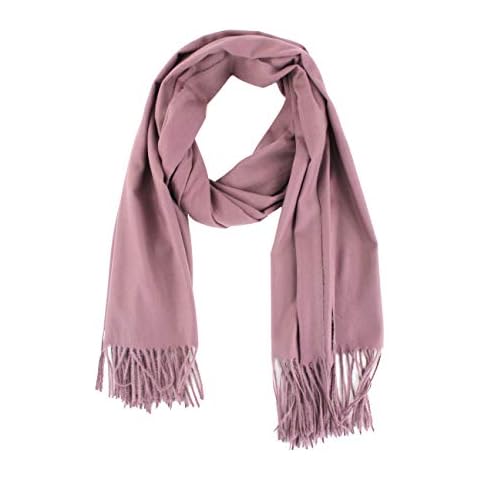 PASKMLNA Extra Large 78 Inch X 26 Inch Soft Cashmere Wool Pashmina Shawl Wrap Scarf, Warm And Cozy For Women And Men (Mauve #2-18) Cover