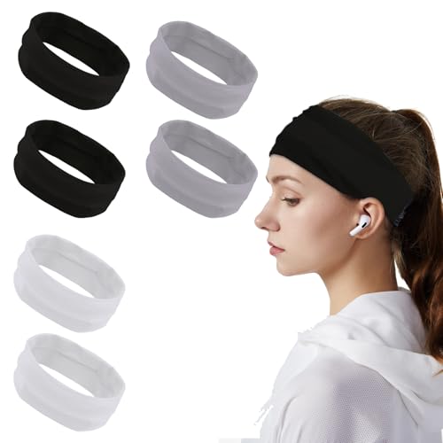 GlamGlobal Diademas para hombre, diademas deportivas para hombre y diademas deportivas para correr, ciclismo, yoga, baloncesto, banda elástica que absorbe la humedad multiusos