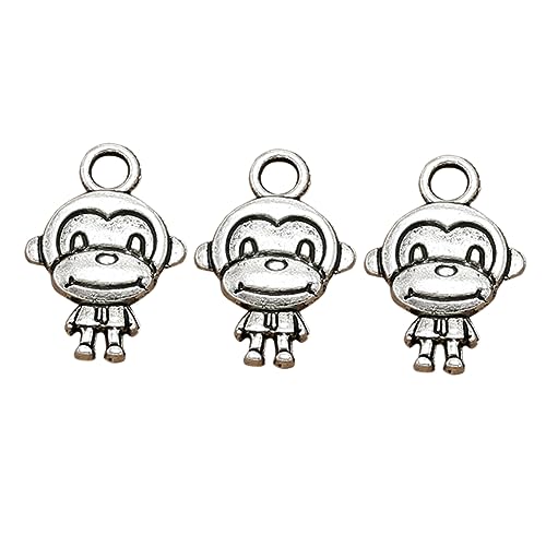 EXCEART Unique Monkey Charm Pendants 20pcs Alloy Diy Jewelry Making