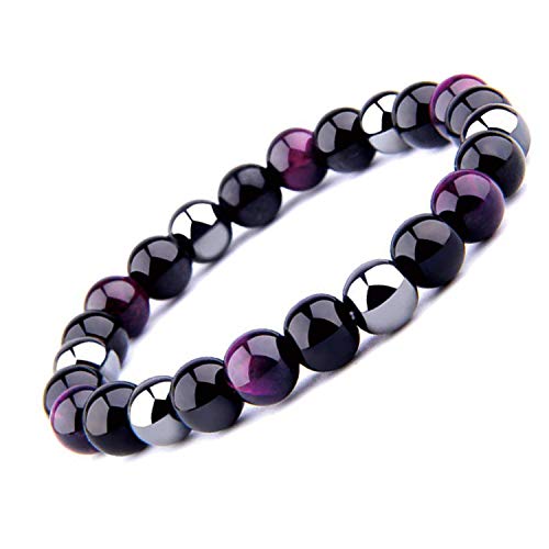UEUC Pulsera Triple Protección Ojo de Tigre Cuentas de Hematita y Obsidiana Negra Cover