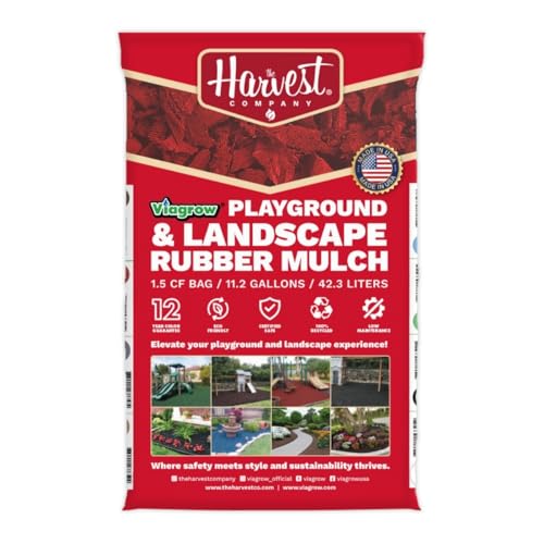 Viagrow Red Wood Rubber Playground & Landscape Mulch 1.5 CF Bag (11.2 Gallons / 42.3 Liters)