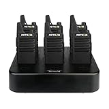 Retevis RT22 Walkie Talkies Rechargeable Hands Free 2 Way Radios Two-Way Radio(6 Pack) with 6 Way Multi Gang Charger
