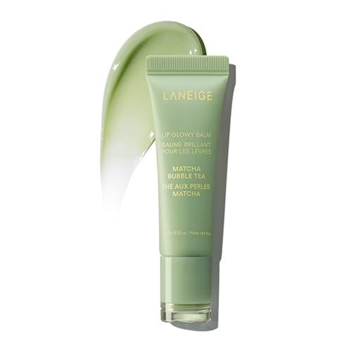 LANEIGE Lip Glowy Balm: Sheer Tinted Lip Moisturizer with Shea Butter, for Hydrating Shine & Soft Lips - Matcha Bubble Tea