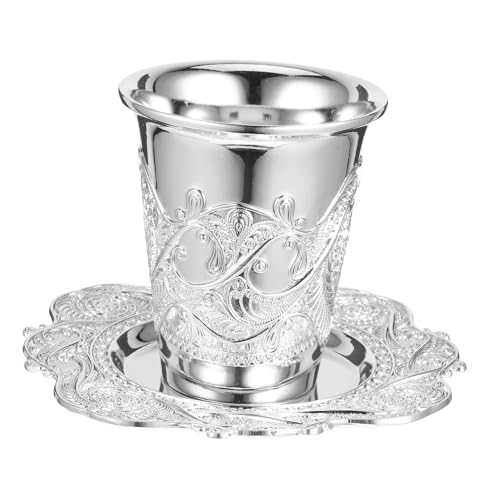 IMIKEYA Copa Judaica Plato Decorativo Copa Delicada para Shabbat y Pascua Vaso Sagrado de para Celebraciones Judías y Regalo Festivo