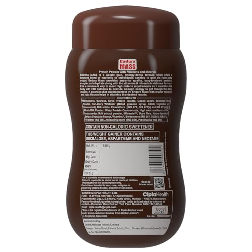 Endura Mass Weight Gainer (Belgian Chocolate, 550 g) — Mass Gainer Supplements - image 6