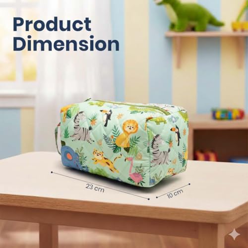Image of Multipurpose Travel Organizer | All-in-One Compact Durable, Lightweight, Waterproof, Bag | Travel Friendly Pouch | Ideal for Stationary, Diaper, Medicines (Jungle Safari Print)