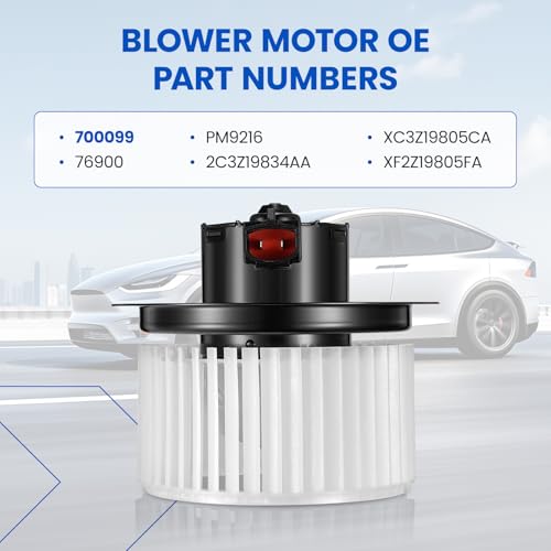 Image of HVAC Blower Motor 700099 Compatible with Ford F-250 /F-350 /F-450 /F-550 Super Duty 1999-2003, PM9216 XF2Z19805F 76900 A /C Blower Motor Assembly Compatible with Excursion 2000-2005