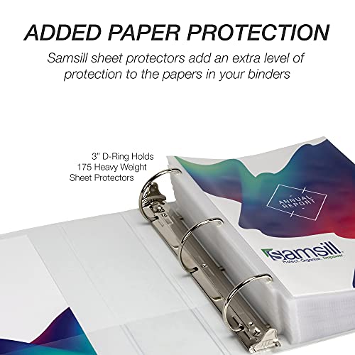 Image of Samsill Durable 3 inch 3 Ring Binder, D Ring Binder, 100% Recycled Chipboard, White, Pallet of 288 Binders in 24 Cartons