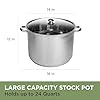 Ecolution Stainless Steel Stock Pot, Encapsulated Induction Ready Cooking Pot with Glass Lid, Oven Safe, Dishwasher Safe Soup Pot, 24-Quart #3