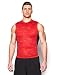 Under Armour Men's HeatGear Armour Printed Sleeveless Compression Shirt, Rocket Red/Black, Large