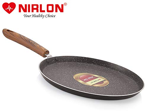 Image of Nirlon Aluminium Non Stick Dishwasher Safe Non Induction Smoky Wood Flat Tawa