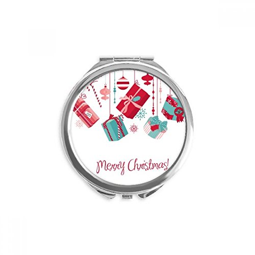 Cadeau de noël miroir rond maquillage poche flocon