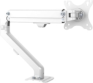 Arm Mount Single Monitor Stand Mechanical Spring Monitor Stand Mount White Monitor Arm Desk Mount Fits 17"-32" Flat/Curved Screen, VESA 75x75/100x100 Monitor Stand - Monitor Arm
