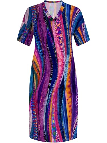 Image of SUZONANA Plus Size Dresses for Curvy Women African Print American Dress Summer Outfits Casual Loose with Pocket