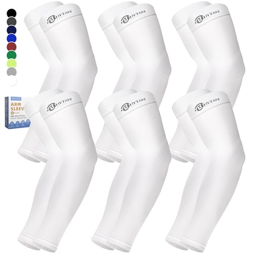 BHYTAKI Cooling Compression Arm Sleeves for Men Women,UPF50 UV Sun Protection Sleeves for Work Sport Tattoo Cover Up