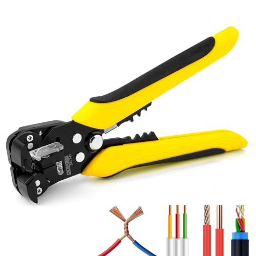 DOWELL Automatic Wire Stripper 10-24 AWG, 3-in-1 Multifunctional Tool for Stripping, Cutting & Crimping, Heavy-Duty Durable Electrical Tool for Professionals & DIY