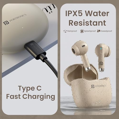 Portronics Twins S18 Pro Beige Earbuds - Image 7