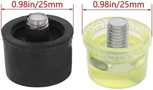 Miniatura 2 de Utoolmart Martillo de goma, martillo de doble cabeza reemplazable de 0.984 in con 2 puntas de martillo, con mango de goma antideslizante, para