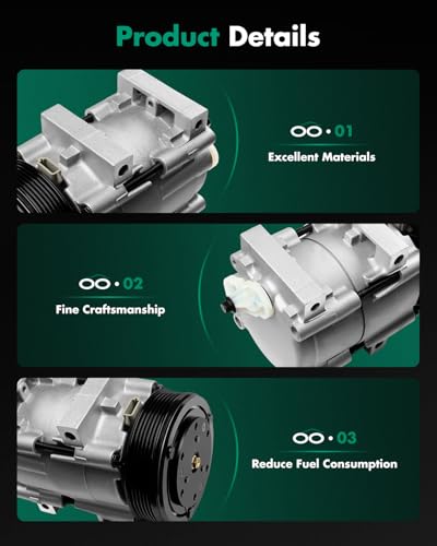 Image of SCITOO AC Compressor fit for Mazda for Tribute 2.0L 2001 2002 2003 2004 | Fast Cooling, Ultra Low Noise (≤72 dB)Air Conditioner Compressor with Clutch, Easy Installation, EFY26145Z DW57144 1520700