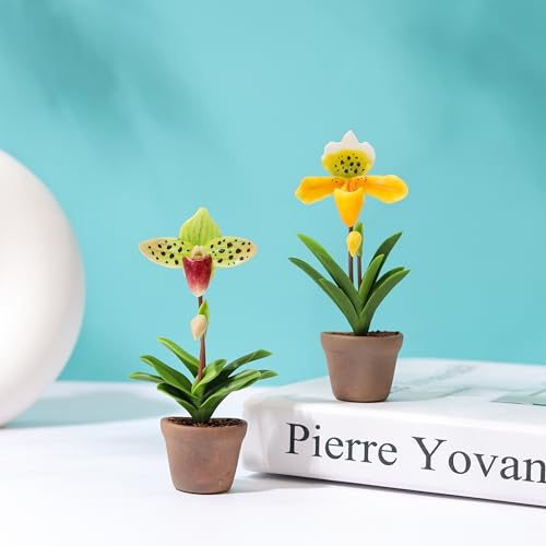 Orquídea Miniatura en Maceta Cerámica con Imanes Fuertes miniatura 5