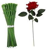 Tiges artisanales pour fleurs : vous pouvez ajouter la tête de fleur artificielle sur le cadre pour en faire un arrangement floral décoratif, fil de tige floral vert