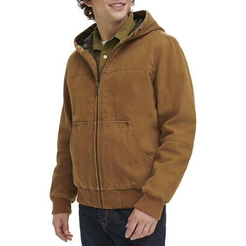 Image of Levi's Men's Workwear Cotton Canvas Hooded Bomber Jacket