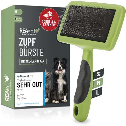 Pet+Me Hundebürste Für Langhaar – Weiche Borsten, Schonendes Bürsten, In Rot, Ideal Für Hunde Mit Langem Fell