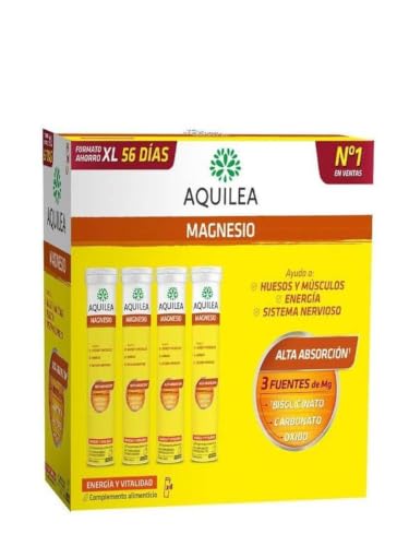 AQUILEA | Magnesio Efervescente | 56 Comprimidos | Triple magnesio