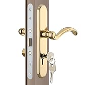 MaxxGeek Storm Door Handle Accessory Set fit Pella Storm Door Handle Replacement Part, with Key and Lock Cylinder (Polished Gold)