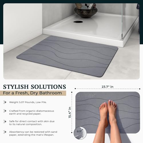 Alfombrilla de baño de piedra absorbente para salir de la ducha con pies secos 3
