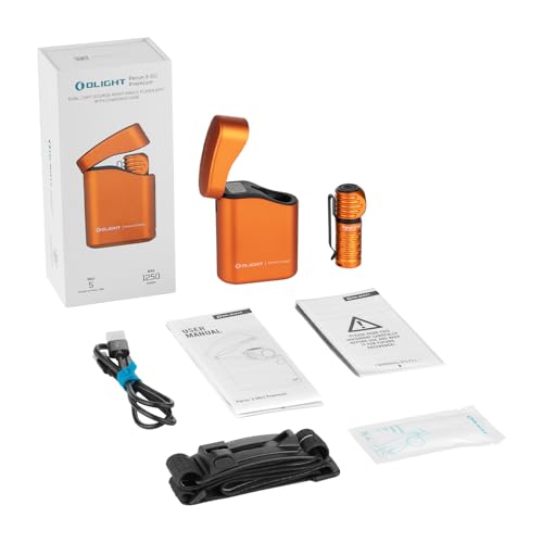 OLIGHT Perun 3 Mini Premium Headlamp 1250 Lumens Flashlight with Type-C Charging Box, Rechargeable Headlight with Red Light Option,Perfect for Working, Hiking, Camping and Climbing (Orange) - Image 9