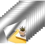 Zonon Flexible Mirror Sheets Self Adhesive Non Glass Mirror Tiles Stickers for Home Wall Decor(10 Pieces,10 x 10 Inches)